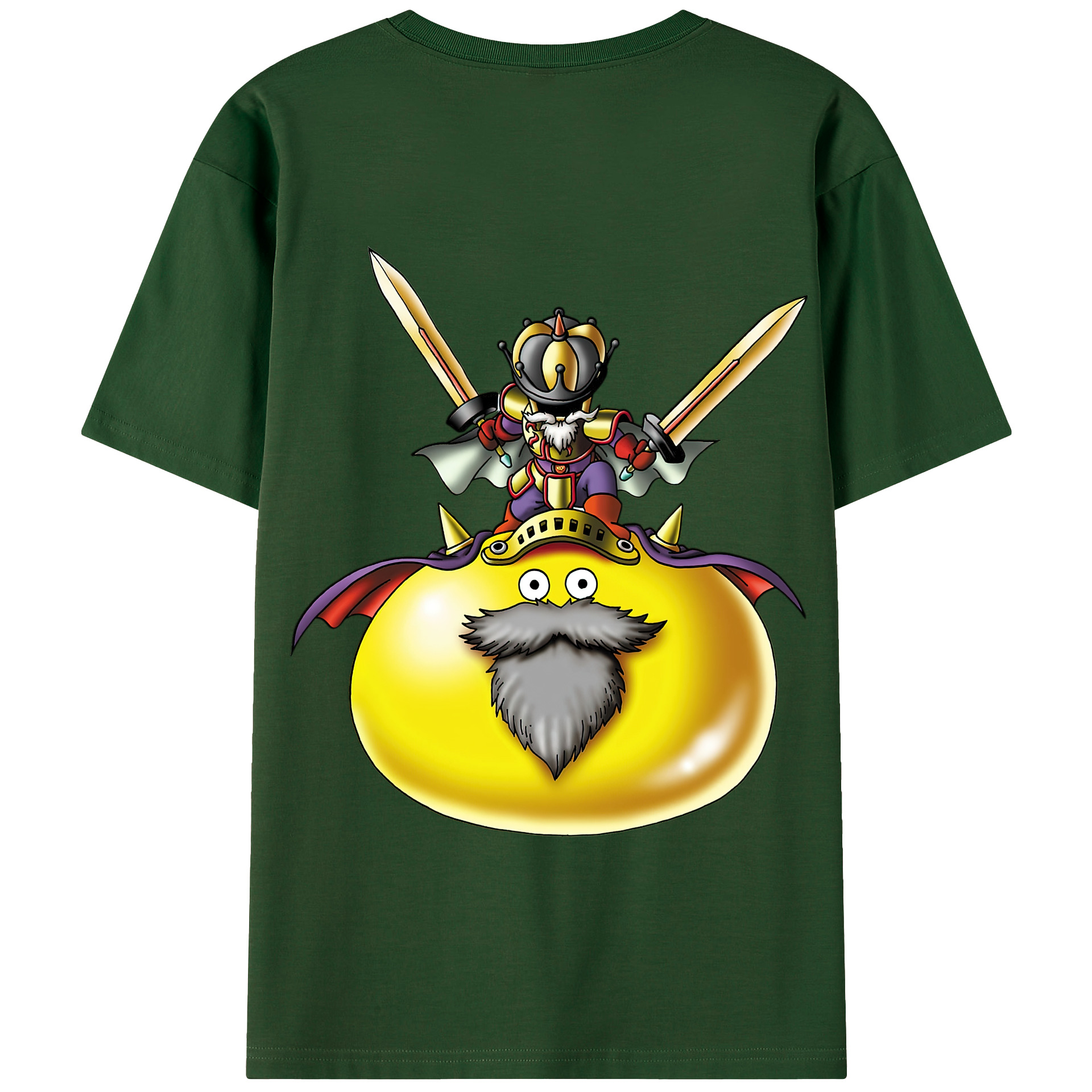 （画像用） ドラゴンクエスト Doragon Kuesuto Dragon Quest 綿100％半袖Tシャツ（背面プリント）